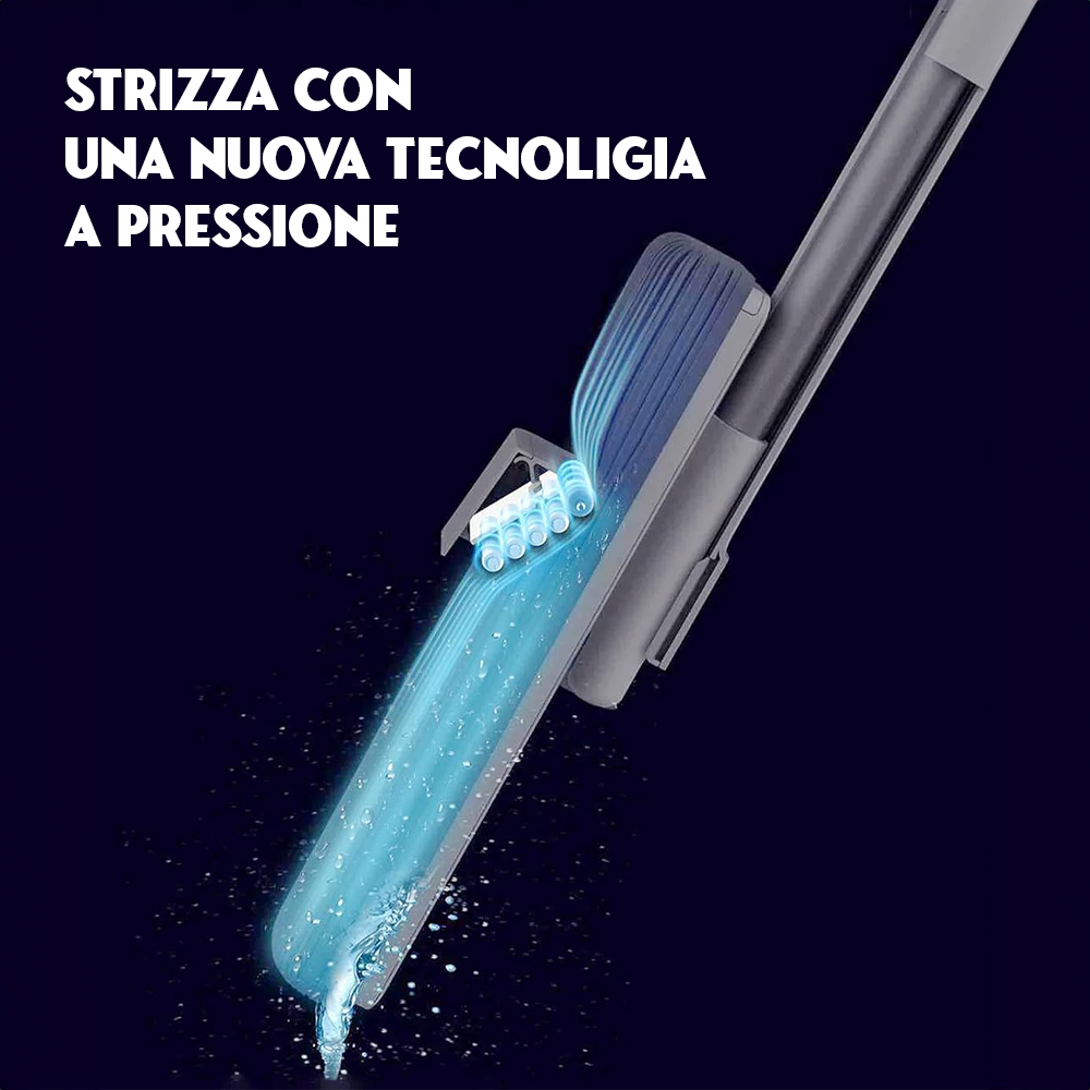 Space Mop 4-in-1: Scopa, Lavapavimenti, Lava e Asciuga Pavimenti - Pulizia Efficiente e Veloce, Adatta a Tutti i Tipi di Pavimenti (Space Mop, BLU)